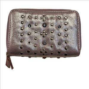 Under One Sky rose gold & rhinestone double compartment wallet